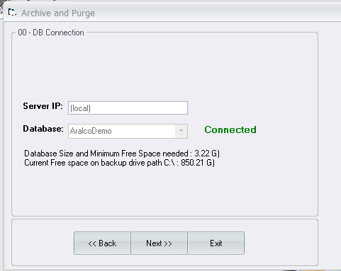 Archive and Purge DB Connection