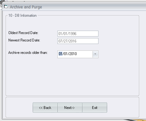 Archive and Purge Date Range