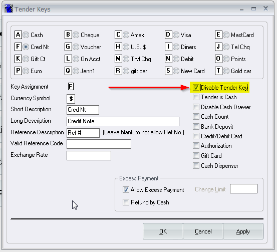 Changing payment keys